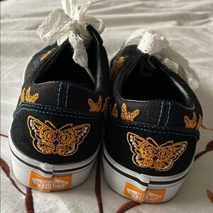 Vans Day of the Dead Dia de los Muertos Black Skater Shoes 7 EUC